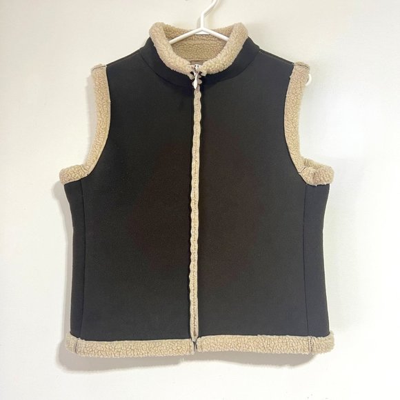 Rare Vintage 90s, R&R Faux Suede Sherpa Vest- Size M - Picture 4 of 15
